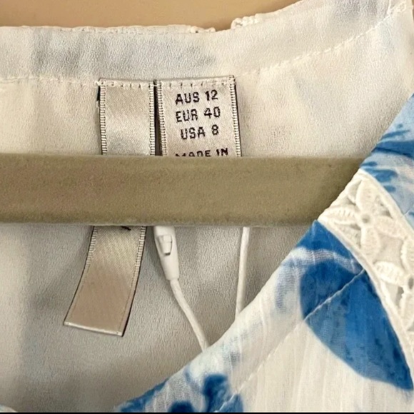 NWT White & Blue Floral Sleeveless Summer Dress Size 8 Petite by Ever New Petite - Picture 5 of 6